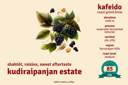 Kudiraipanjan Estate  - Anaerobic Naturals - Medium Roast