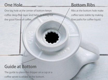 Flower Dripper - ARITA porcelain, with measuring spoon - kafeido roasters