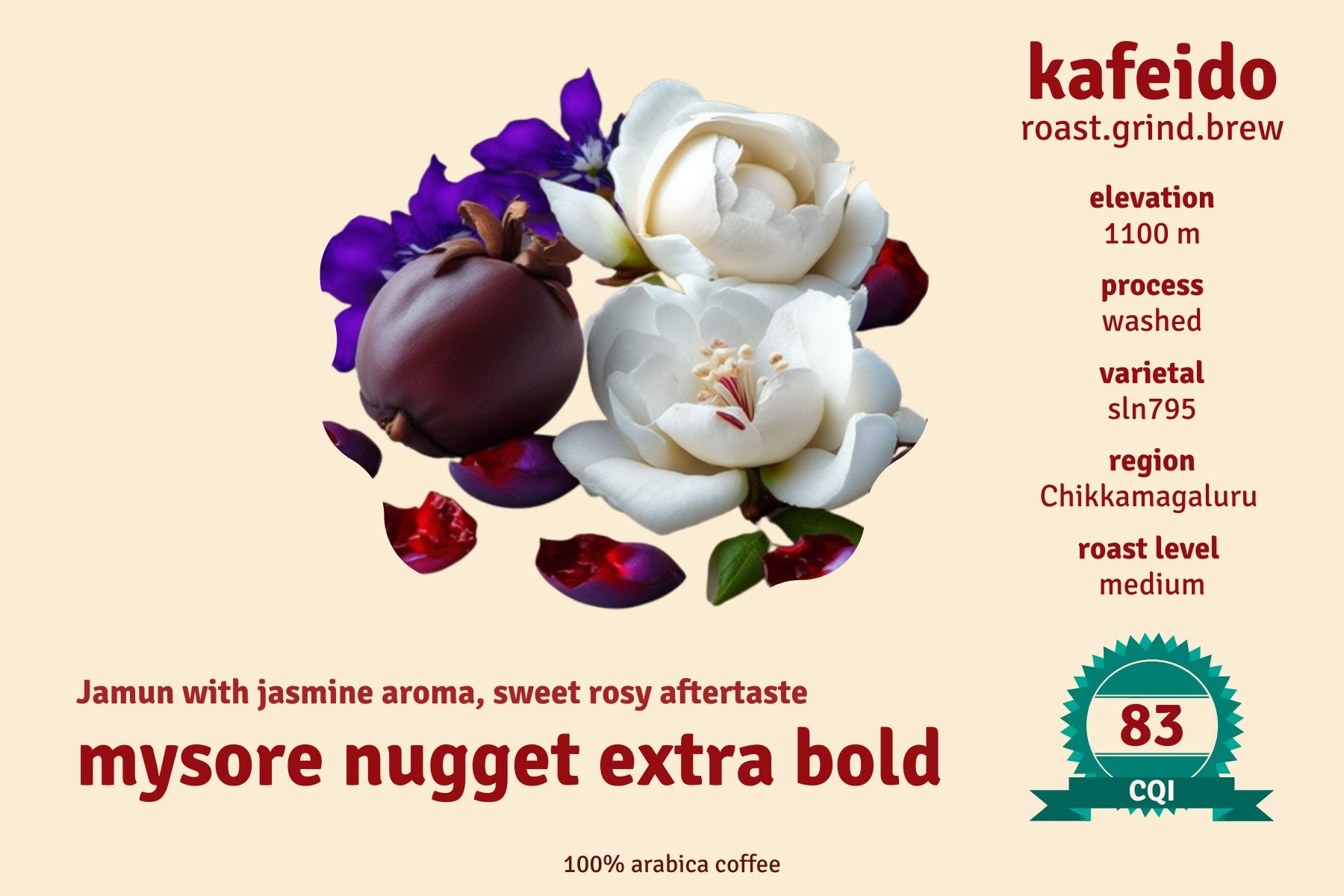 Mysore Nuggets Extra Bold - Medium Roast - kafeido roasters